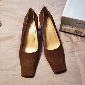 Nine West Brown Suede Pumps, 7.5 M